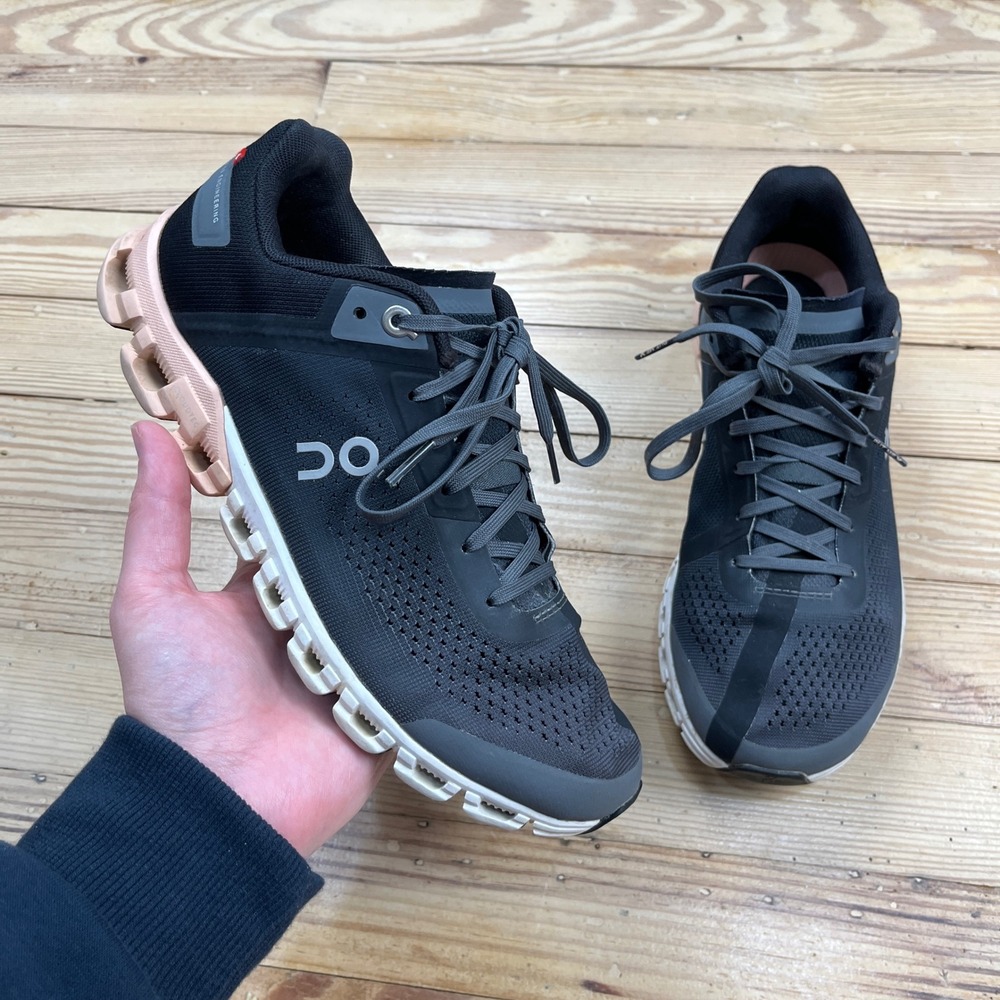 On Cloudflyer Womens Running Shoes Black Rose Pink 35.99234 7.5 athletic comfort